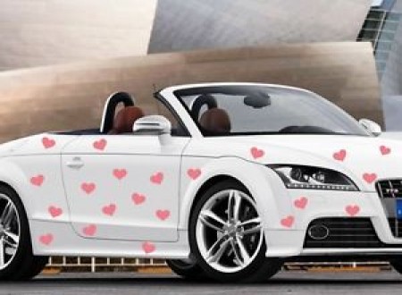 Stickere auto cu inimi, diferite culori, usor de aplicat ...